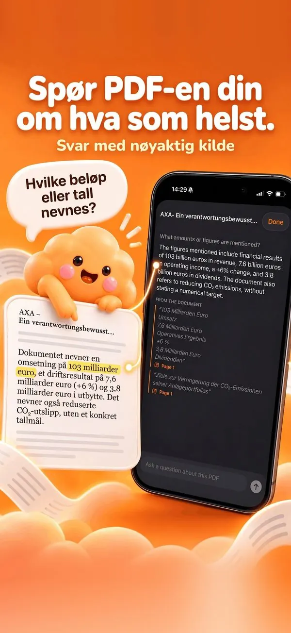 Spør PDF-en din om hva som helst.