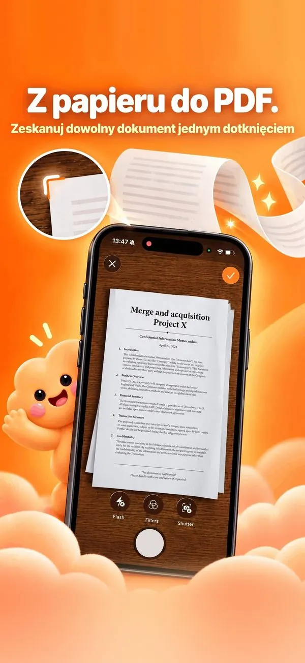 Papier na wejściu. PDF na wyjściu.